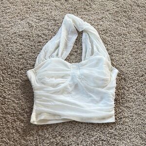Elegant White Halter Top